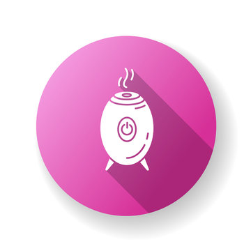 recommend clip art: Air filter, steam humidifier purple flat design long shadow glyph icon. Water evaporation appliance, ionizer, purifier, air cleaning and conditioning device. Silhouette RGB color illustration