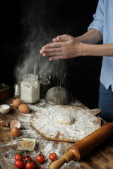 kitchen prepare rustic cuisine flour
