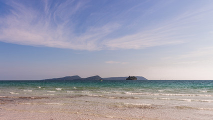 Naklejka premium View on Koh Rong Samloem from Koh Rong