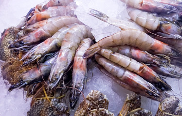 Lots of frozen shrimp in the freezer