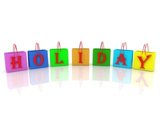 Colorful shopping bags with holiday concept