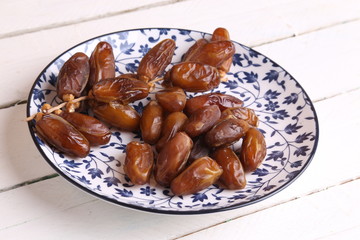 Moroccan dates in color background