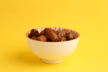 Moroccan dates in color background