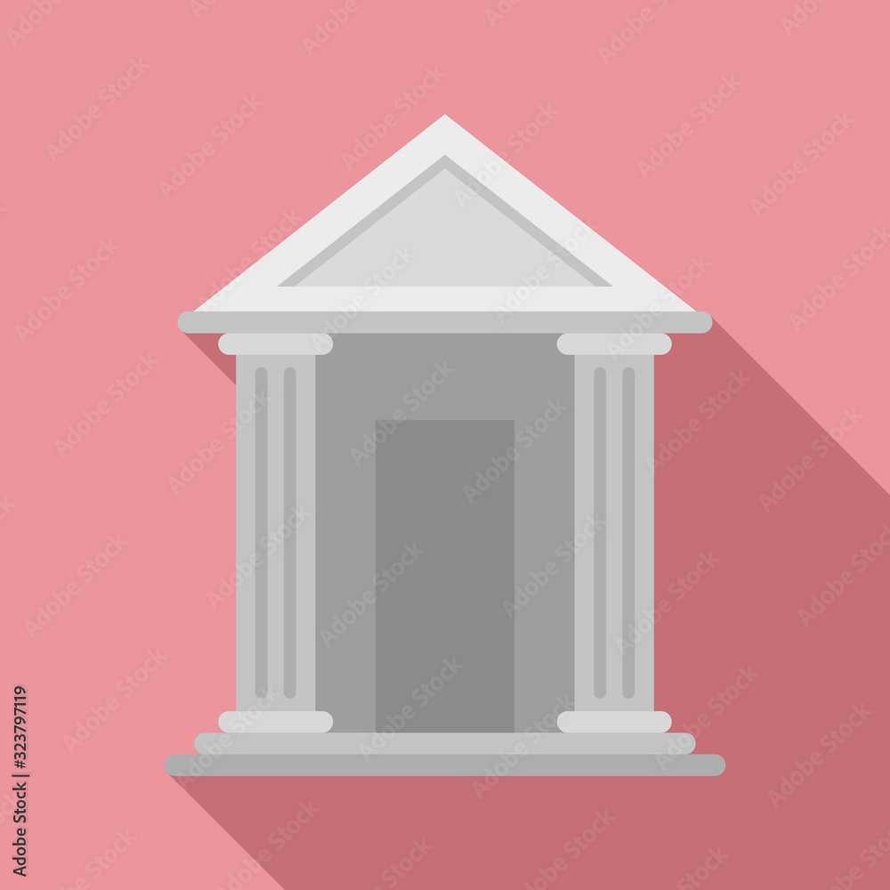 Poster judge building icon. flat illustration of judge building vector icon for web design
