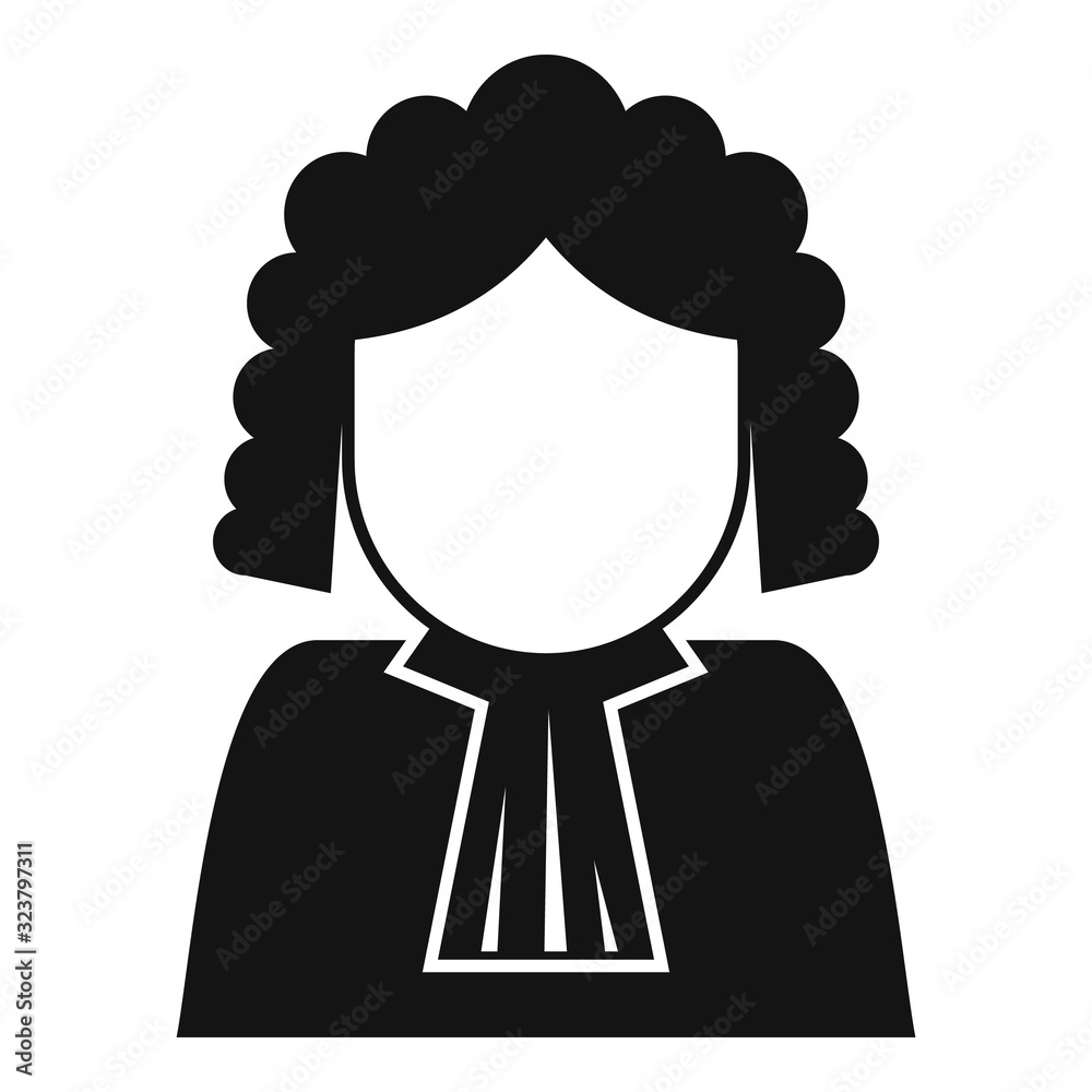 Poster judge avatar icon. simple illustration of judge avatar vector icon for web design isolated on white 