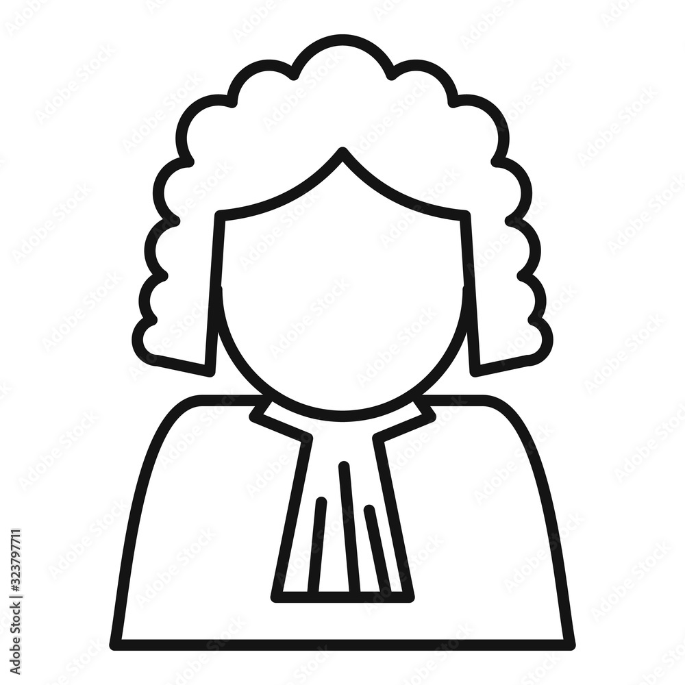 Poster judge avatar icon. outline judge avatar vector icon for web design isolated on white background