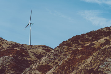 Fototapeta na wymiar Landscape With Wind Turbine farm in Wellington