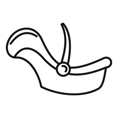 Infant car seat icon. Outline infant car seat vector icon for web design isolated on white background