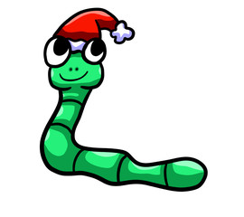 Happy Stylized Christmas Worm