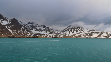 Naklejka premium Landschaft Südgeorgien - Meer & Berge