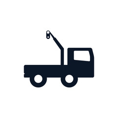 Fototapeta na wymiar Isolated crane truck silhouette style icon vector design