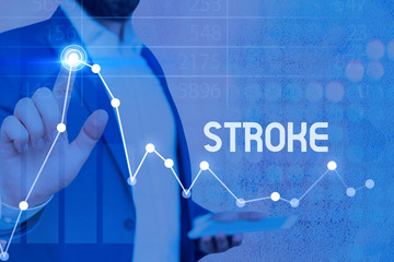 Writing note showing Stroke. Business concept for Patients losing consciousness due to poor blood...