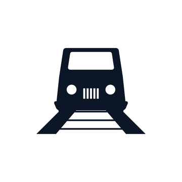 Isolated train and rail vehicle silhouette style icon vector design