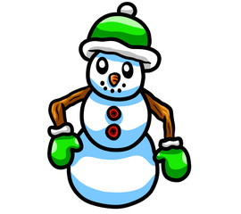Happy Stylized Snowman