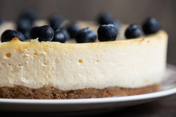 Side view of cheesecake
