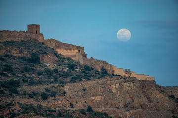 moon neighbor Sagunto Castle Valencia Spain