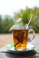 Glass tea outdoor
