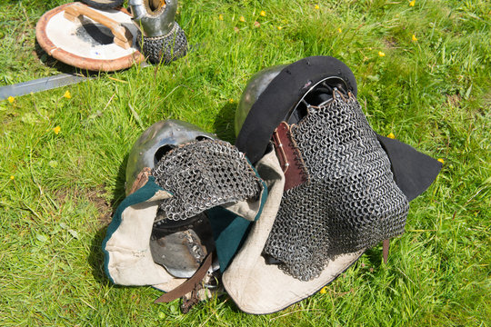 Mask and habergeon from knight