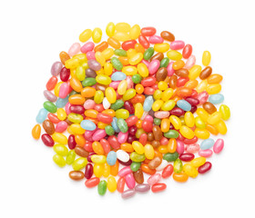 Fruity jellybeans. Tasty colorful jelly beans.