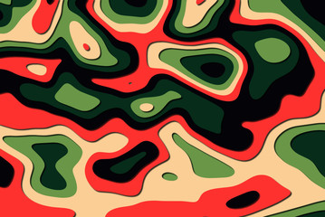 Vector illustration - Multilayer multicolored abstract paper background with geometric patterns and layer shadows.