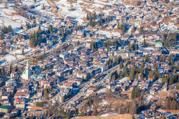 Cortina d'Ampezzo winter town view
