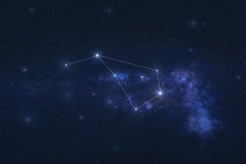 Volans constellation stars in outer space. Fying fish constellation lines. Elements of this image were furnished by NASA 