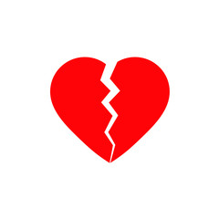 broken heart icon separated symbol black vector 