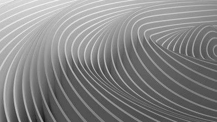 3D rendering oscillations and ripples of abstract waves in space. Bright abstract background