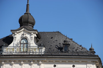 Dach na rynku w Cieszynie - obrazy, fototapety, plakaty