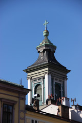 Wieża kościelna w Cieszynie - obrazy, fototapety, plakaty