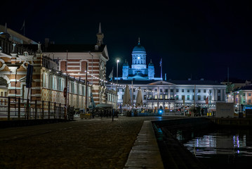 night view of Helsinki Finland