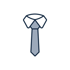 Isolated necktie half line half color style icon vector design