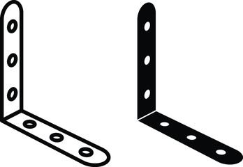 Mounting angle metal brackets icon, vector illustration