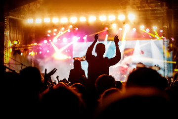 Girl enjoying the music festival, live concert
