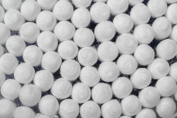 Close-up Heap of cotton swabs , hygienic cosmetic and healthcare accessory