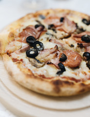 Delicious pizza, traditional Italian cuisine
