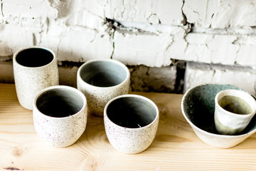 workshop production of ceramic tableware finished products