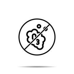 No ozone icon. Simple thin line, outline vector of laundry ban, prohibition, forbiddance icons for ui and ux, website or mobile application
