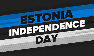 Independence Day in Estonia. National happy holiday, celebrated annual in February 24. Estonian flag. Patriotic elements. Poster, card, banner and background. Vector illustration