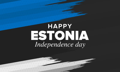 Independence Day in Estonia. National happy holiday, celebrated annual in February 24. Estonian flag. Patriotic elements. Poster, card, banner and background. Vector illustration