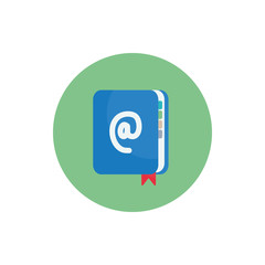 Isolated phone book flat block style icon vector design