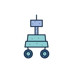 Isolated space robot line fill style icon vector design