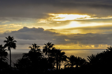 atardecer en la isla de la palma