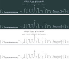 Calgary Single Line Skyline Profile Banner