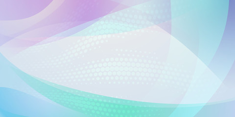 Abstract background made of halftone dots and curved lines in light blue, white and purple colors