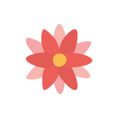 Fototapeta premium Isolated red and pink flower flat style icon vector design
