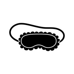 Cute black sleeping mask isolated on white background. Flat cartoon style sleeping mask vector icon.