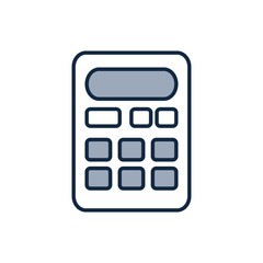 Isolated calculator tool half line half color style icon vector design