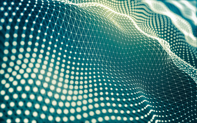 Abstract background. Molecules technology with polygonal shapes, connecting dots and lines....
