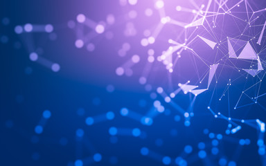 Abstract background. Molecules technology with polygonal shapes, connecting dots and lines....